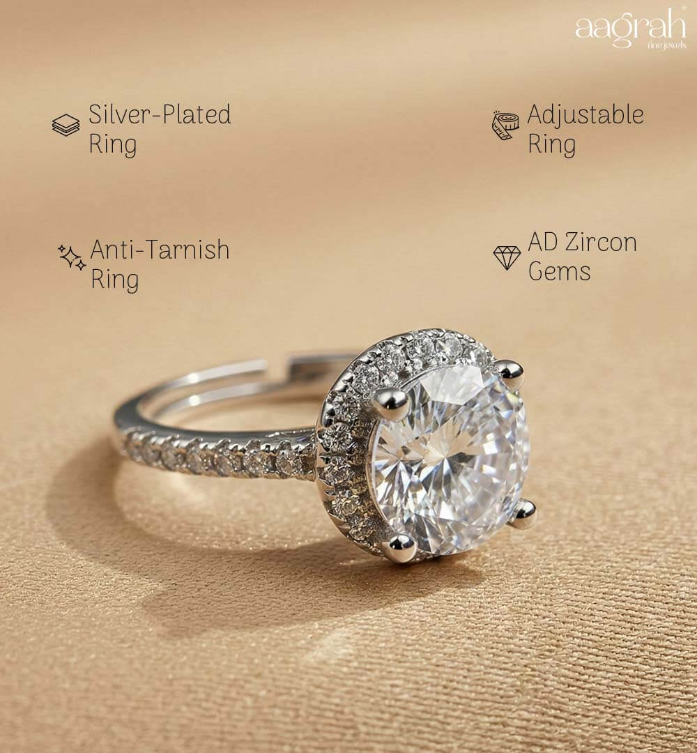 Celeste Halo Silver Ring - Image 3