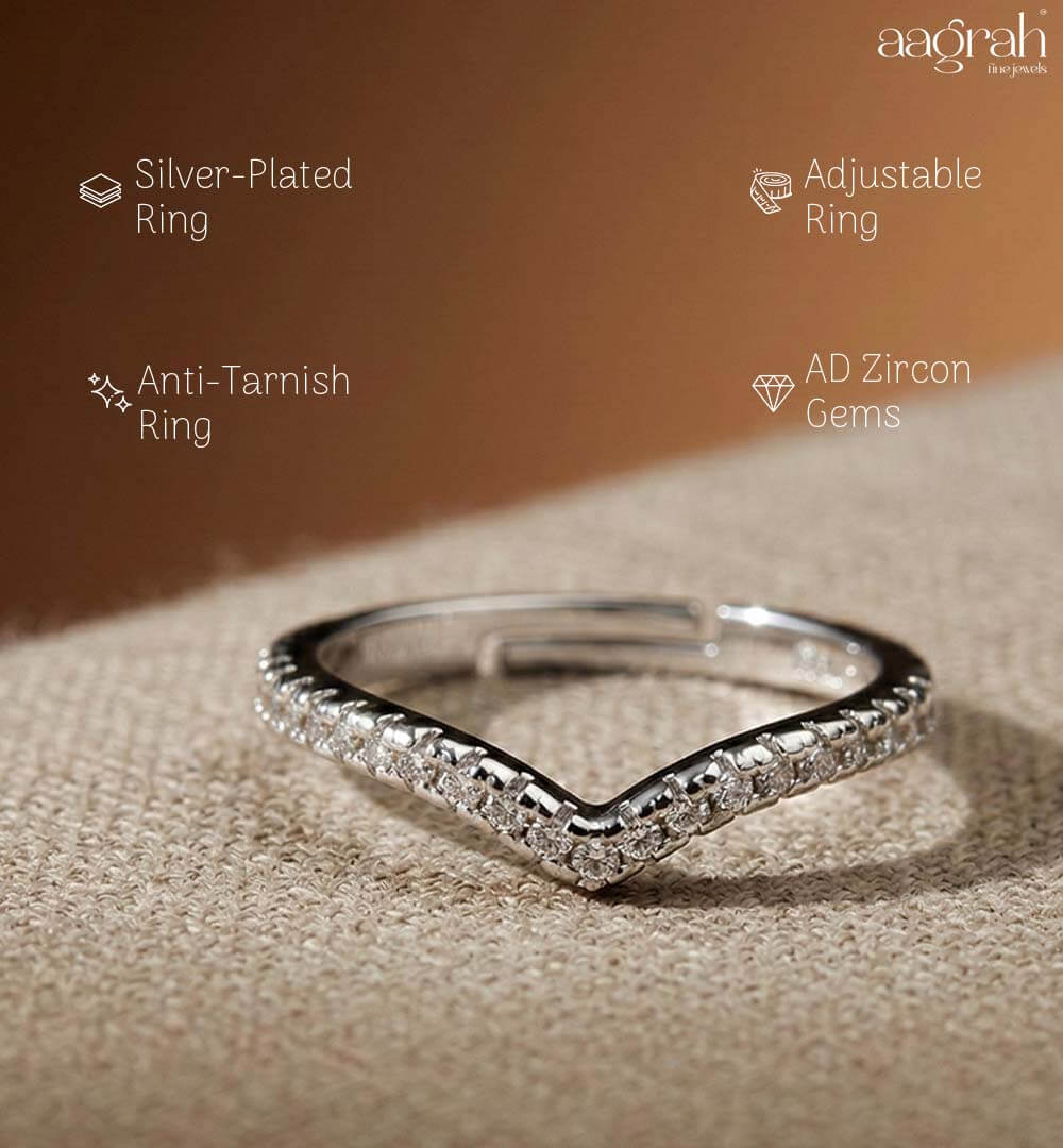 Celeste V-Shaped Korean Ring - Image 3