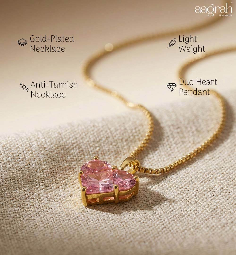 The Blush Heart Gold Pendant Necklace - Image 3