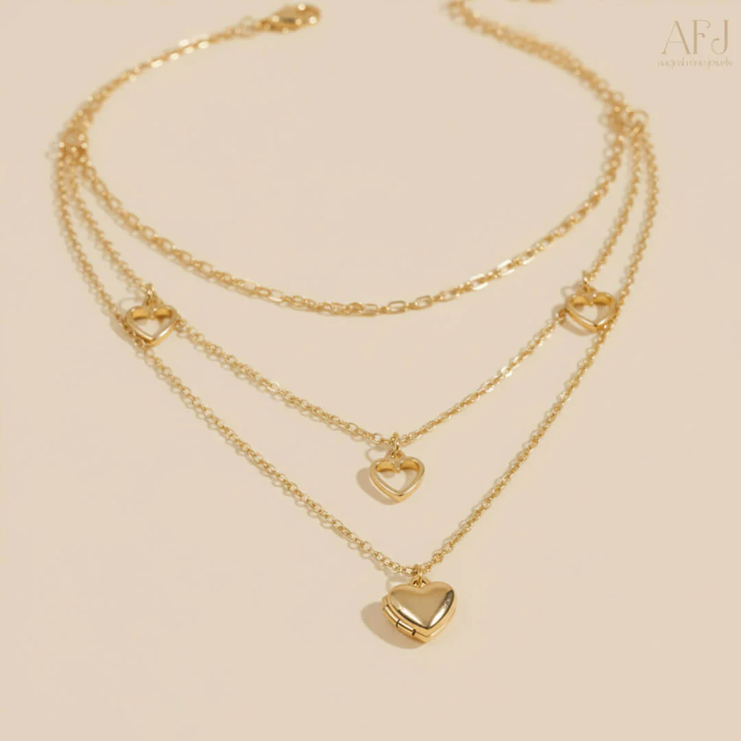 The Golden Hearts Layered Necklace - Image 4