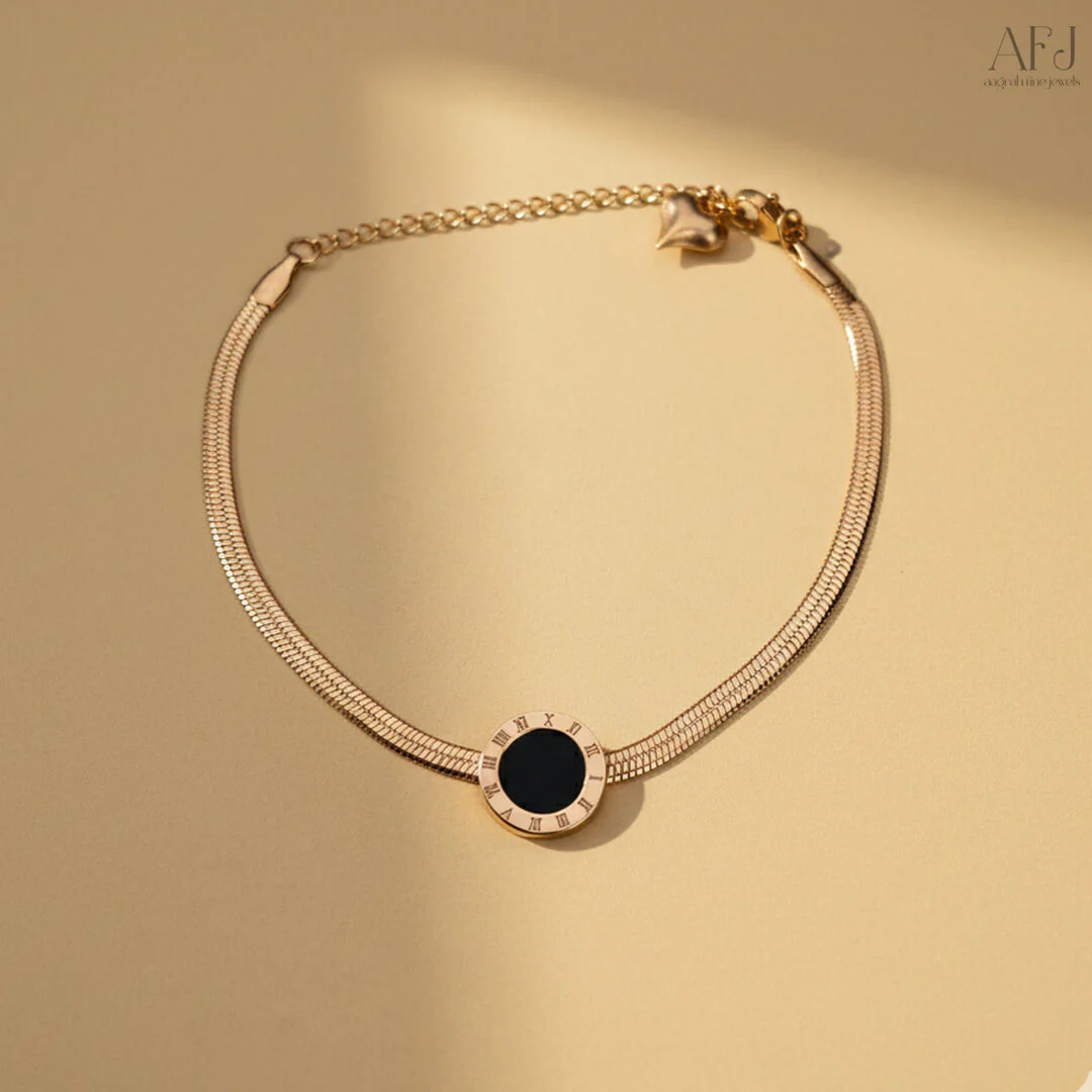 Rose Gold Timeless Roman Numeral Bracelet - Image 4